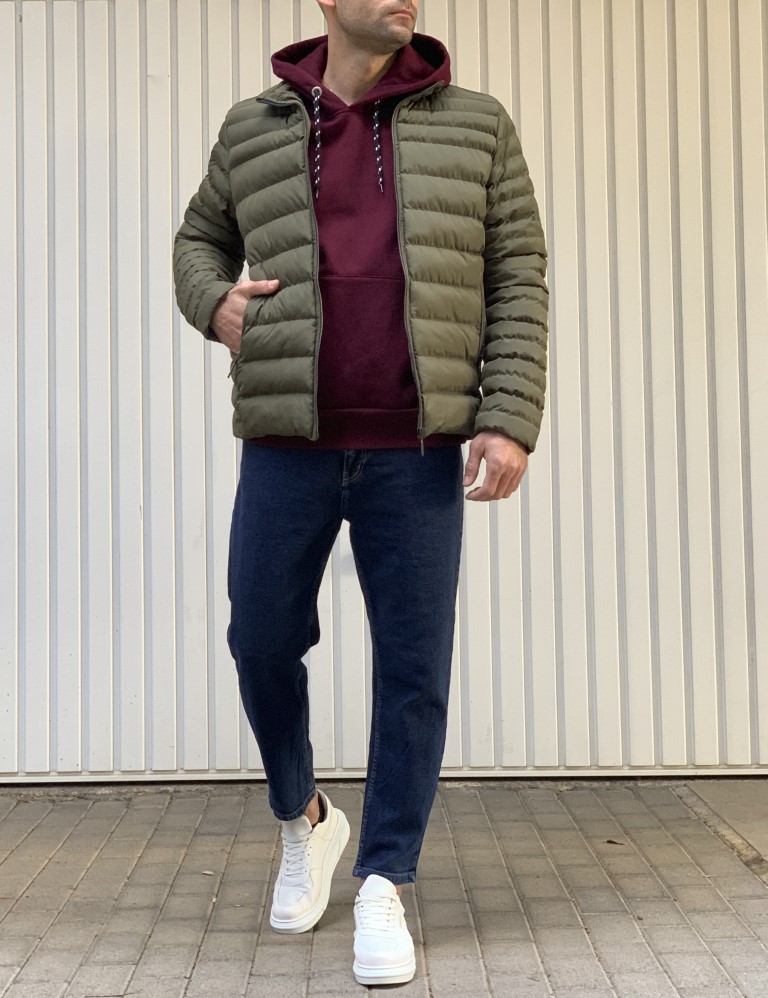 Ανδρικό χακί καπιτονέ μπουφάν 3066 φωτογραφία